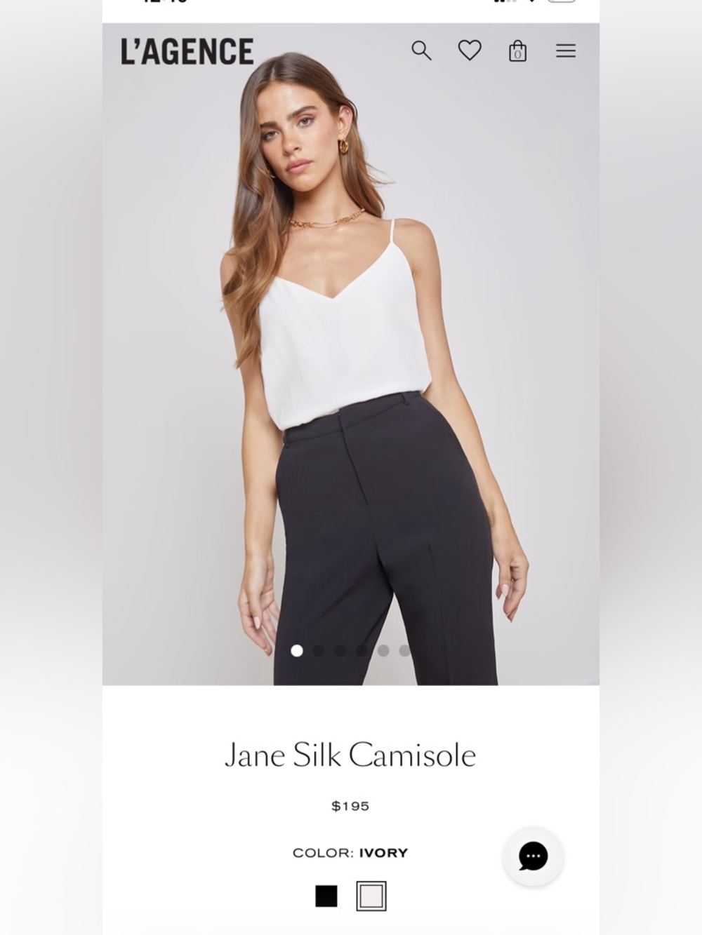 L’Agence Jane Silk Tank Top